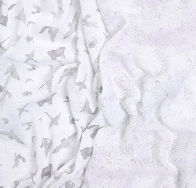 Aden + Anais Large Cotton Muslin Swaddle, 2 Pack, Map the Stars