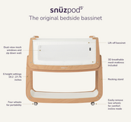 Shop Snuz SnuzPod5 Bedside Bassinet, Natural at GoodBuy Gear