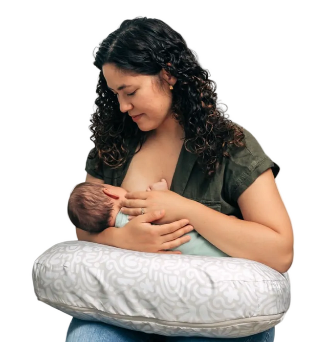 Shop Boppy Nursing Pillow, Base Model, Cream retro squiggles at GoodBuy Gear