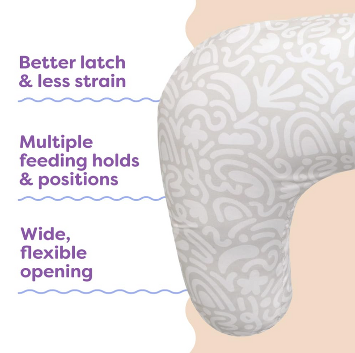Shop Boppy Nursing Pillow, Base Model, Cream retro squiggles at GoodBuy Gear