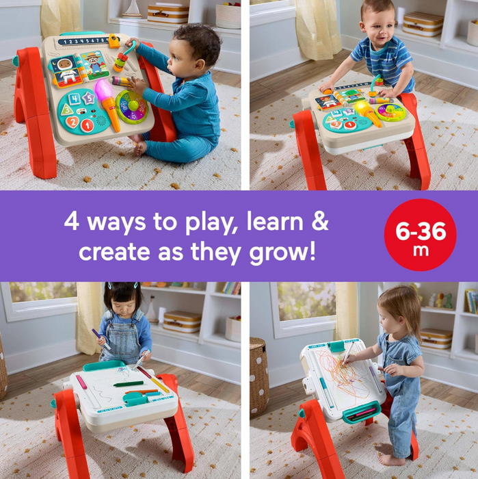 Fisher Price Laugh & Learn 4-in-1 Activity Table & Art Easel, 6m+
