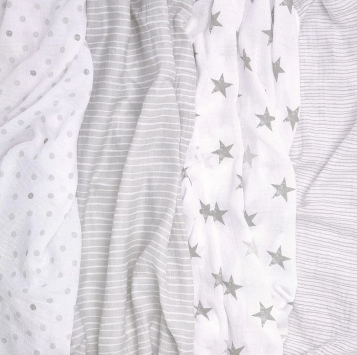 Aden + Anais Essentials Cotton Muslin Swaddle (4 Pack), Dusty