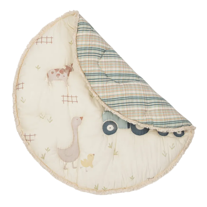 Crane Baby Cotton Quilted Play Mat, Charlie (Farmhouse)