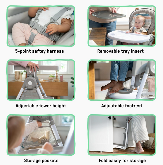 Ingenuity Proper Positioner High Chair, Soulful Skies, Create Up