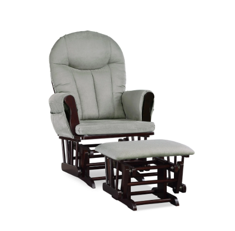 Baby Relax Huntington Glider Rocker, Gray/Espresso