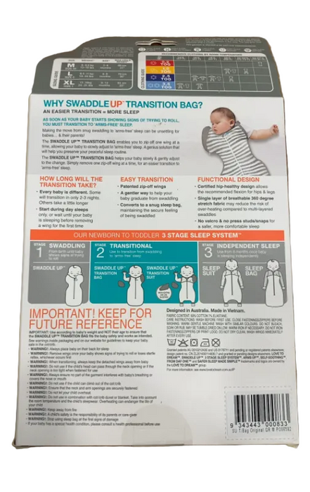 Shop Love To Dream Swaddle Up Transition Original 1.0 Sleep Sack, Gray, Medium at GoodBuy Gear