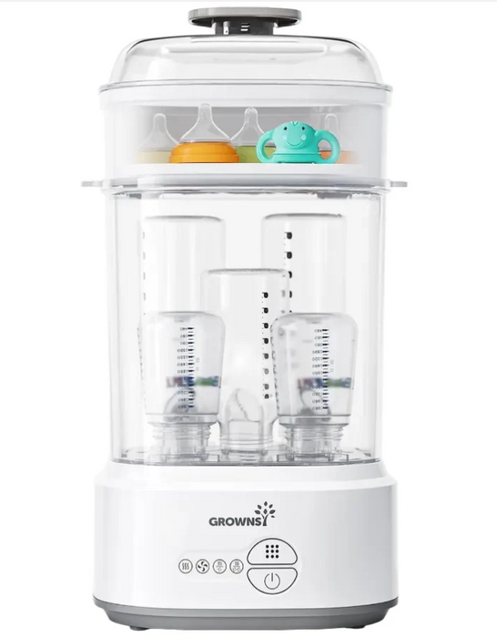 Grownsy Bottle Sterilizer and Dryer, White/Grey