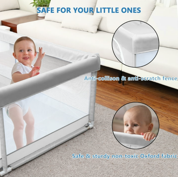 Babyeap Baby Playpen Large Play Yard Fence for Toddlers, Gray, 50"x50"