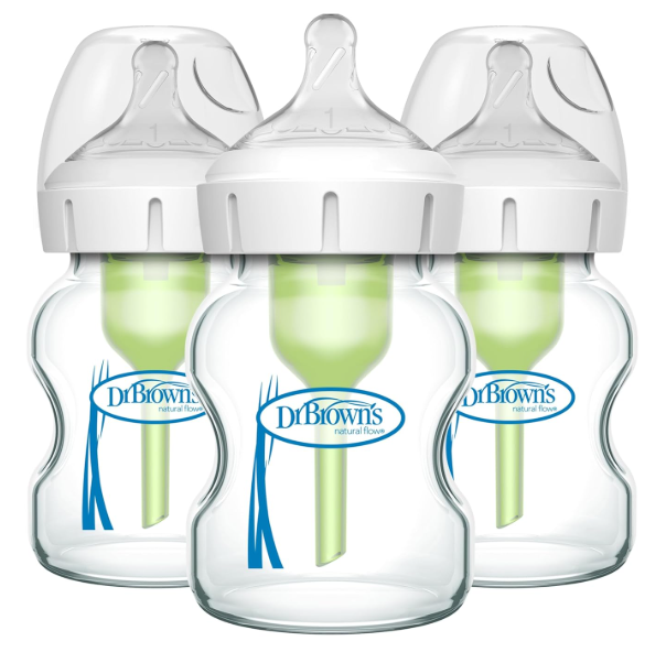 Shop Dr. Brown's Options+ Anti Colic Wide Neck Glass Bottles 3-Pack, 5 oz/150 ml at GoodBuy Gear