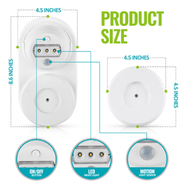 Shop Little Partners EZ-Fit Wall Protector & Safety Night Light, 2 Pack, White at GoodBuy Gear