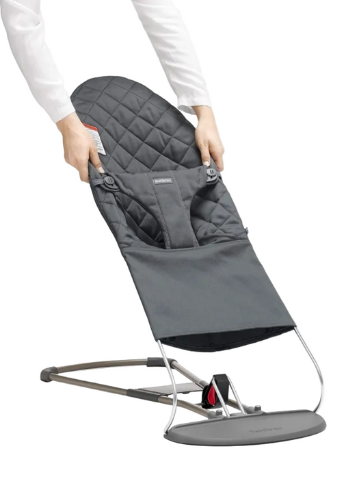 BabyBjorn Fabric Seat for Bouncer, Anthracite, Cotton/Classic Quilt