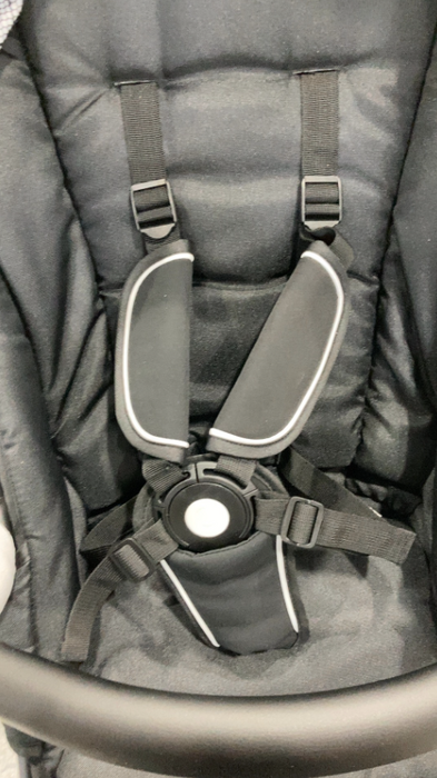 Mockingbird 2nd Seat Kit with Extendable Canopy, Black, Silver With Black Leather, Windowpane