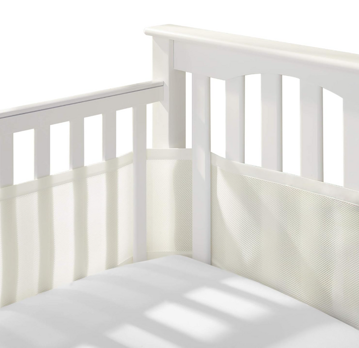 Breathable Baby Mesh Crib Liner, Full Size/4 Sides, Natural Ecru