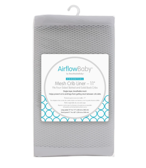 AirFlowBaby Crib Bumper, 11", Gray