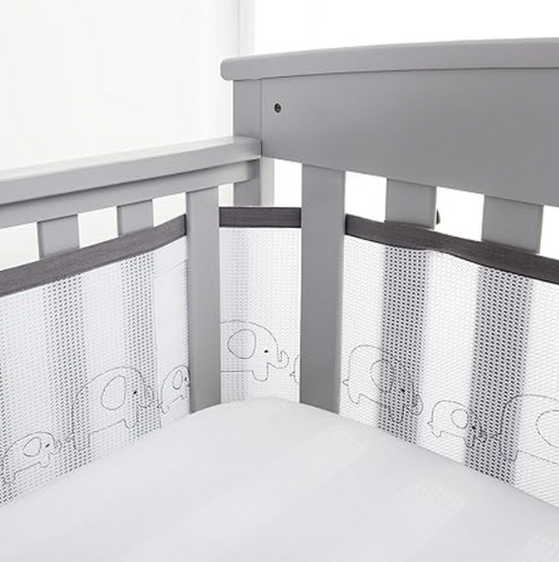 Shop Breathable Baby Mesh Crib Liner, Elephants, Full Size/4 Sides at GoodBuy Gear