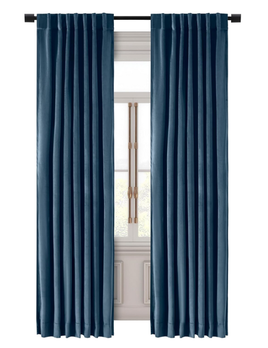 Ricardo Trading Premium Velvet Rod Pocket With Back Tab, 50"x63", Blue