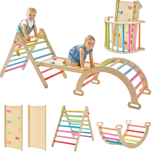 Shop Tiny Land 3-in-1 Montessori Climbing Set, Rainbow at GoodBuy Gear
