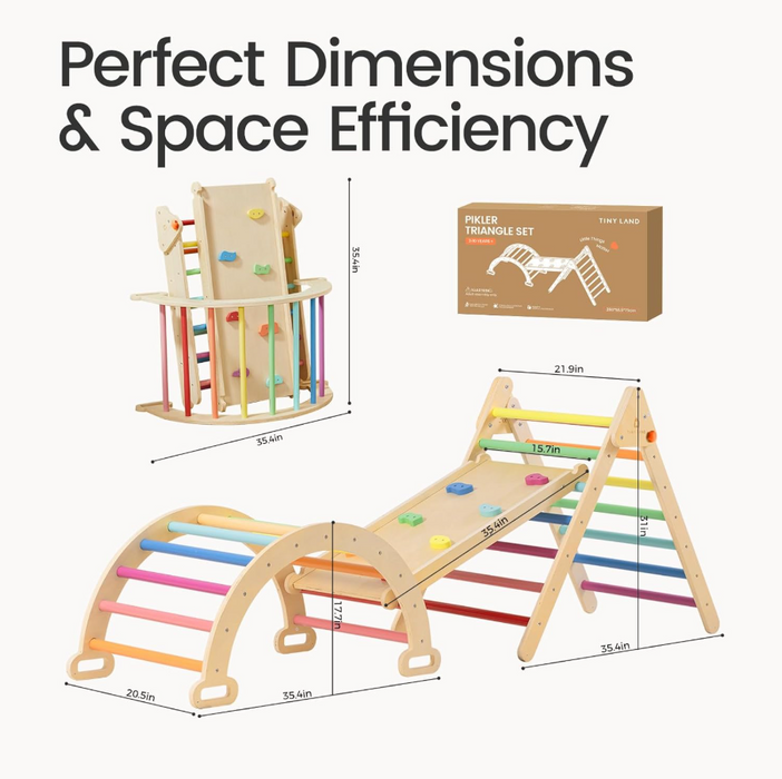 Shop Tiny Land 3-in-1 Montessori Climbing Set, Rainbow at GoodBuy Gear