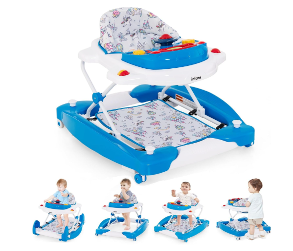 Shop Infans 5 in 1 Baby Walker, Unicorn Blue at GoodBuy Gear