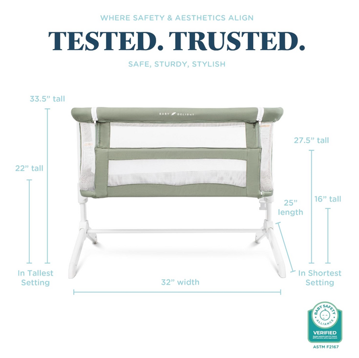 Shop Baby Delight Serenity Bassinet and Bedside Sleeper, Sage at GoodBuy Gear