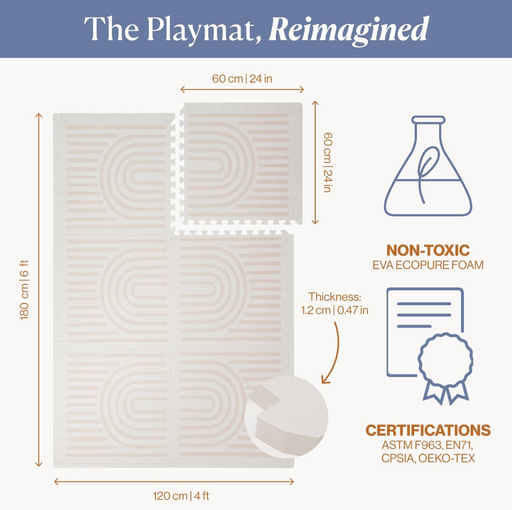 Shop Toddlekind Haven Playmat, 4x6, Linear, Linen at GoodBuy Gear