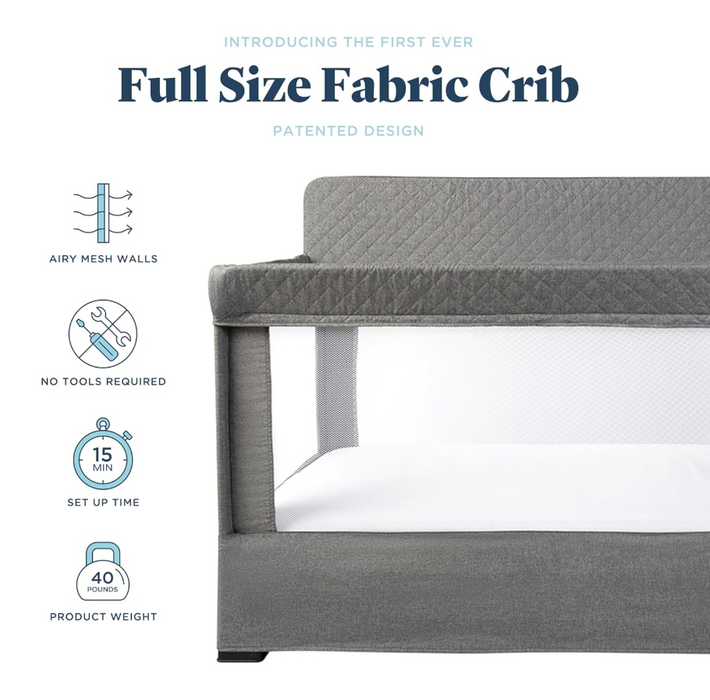 Shop Baby Delight Lunaire Full Size Mesh Crib and Playard, Charcoal Tweed at GoodBuy Gear