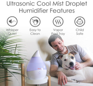 Shop Crane Filter-Free Droplet Cool Mist Humidifier, 0.5 Gal., White at GoodBuy Gear