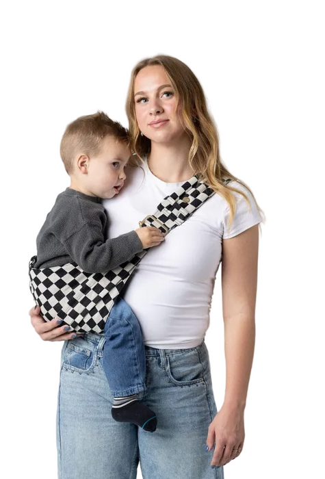 Shop Mabē The Monarch Toddler Sling, Ebony Check at GoodBuy Gear