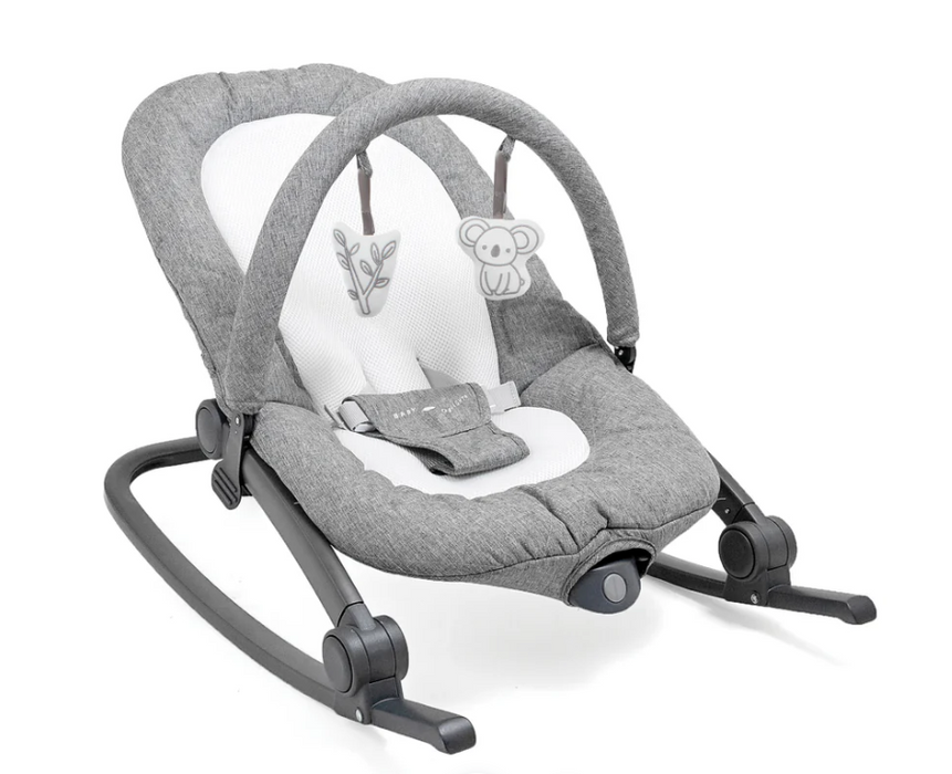 Shop Baby Delight Go With Me Aura Deluxe Portable Rocker & Bouncer, Quilted Charcoal Tweed at GoodBuy Gear