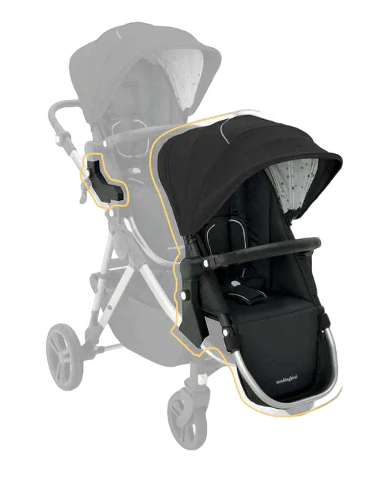 Shop Mockingbird 2nd Seat Kit 2.0, Black, Watercolor Drops, Silver With Black Leather at GoodBuy Gear