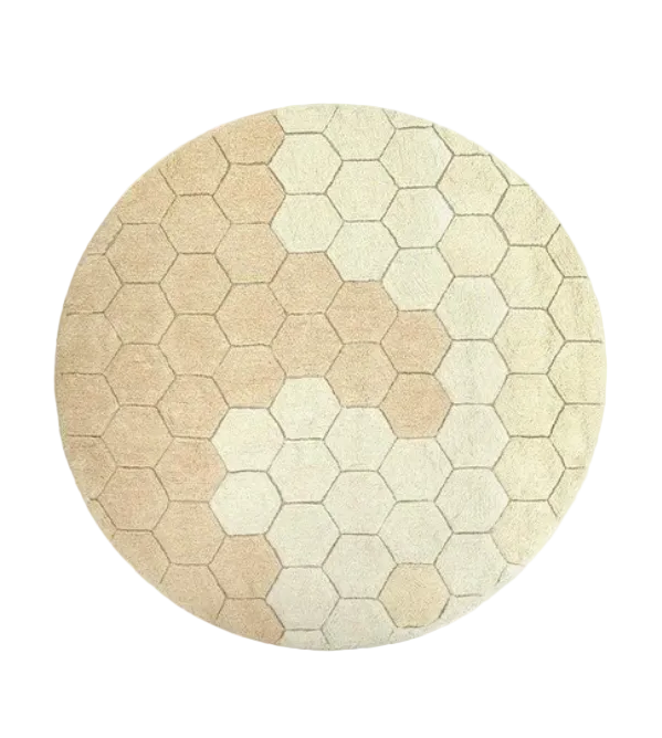 Shop Lorena Canals Washable Rug Round Honeycomb, Golden at GoodBuy Gear