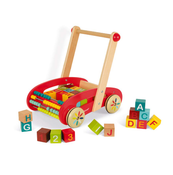 Shop Janod Wooden ABC Buggy Cart with 30 Blocks, Red at GoodBuy Gear