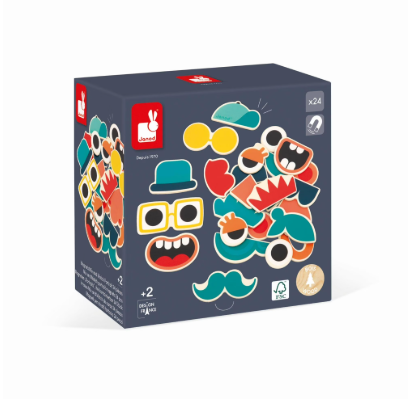 Shop Janod Mix And Match Portrait Magnets, 24 Pieces at GoodBuy Gear