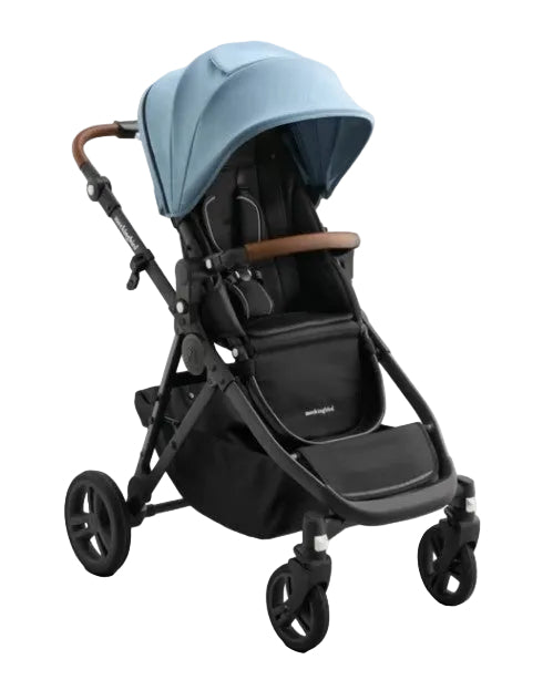 Shop Mockingbird Single to Double 3.0 Stroller, 2025, Charcoal with Penny Leather, Stone Blue at GoodBuy Gear