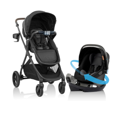 Shop Evenflo Shyft Intuiti+ Travel System with Revolve180 LiteMax NXT Rotational Infant Car Seat, 2025, Dubhan Black, Plus w/ Sensory Soothe at GoodBuy Gear