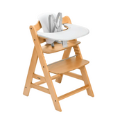 Shop Hauck Alpha+ Grow Along Wooden High Chair Seat with White Removable Tray, Natural/White, With seat harness at GoodBuy Gear