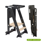Shop Little Partners Learn ‘N Fold Learning Tower, Charcoal with Natural at GoodBuy Gear