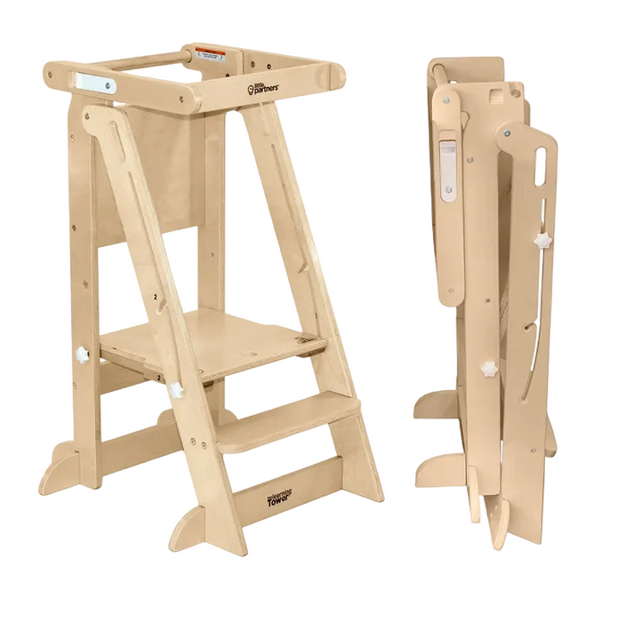 Shop Little Partners Learn ‘N Fold Learning Tower, Natural at GoodBuy Gear