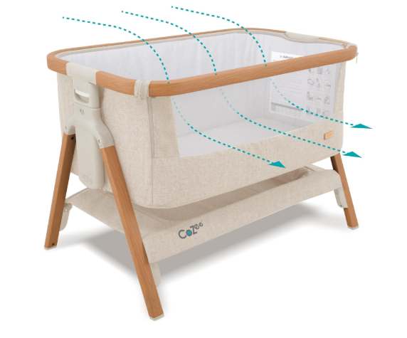 Shop Tutti Bambini CoZee 2-in-1 Baby Bassinet & Bedside Sleeper , Scandinavian Walnut & Ecru at GoodBuy Gear