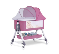 Shop LHUAI Baby Bassinet Bedside Crib With Storage Basket And Wheels, Pink at GoodBuy Gear