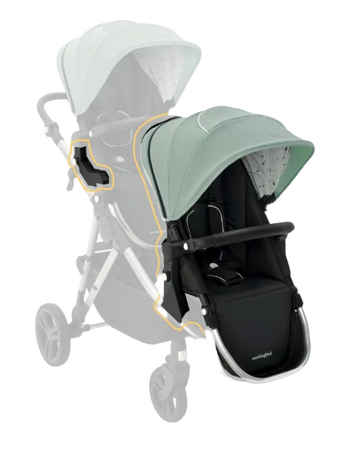 Shop Mockingbird 2nd Seat Kit 2.0, Sage, Silver With Black Leather, Watercolor Drops at GoodBuy Gear