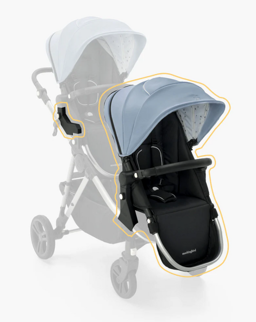Shop Mockingbird 2nd Seat Kit 2.0, Silver With Black Leather, Sky, Watercolor Drops at GoodBuy Gear