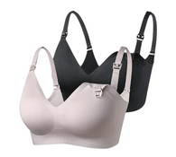 Shop Momcozy Ultra Soft & Omni Maternity Nursing Bra (2 Pack), Small, Black/Brown at GoodBuy Gear