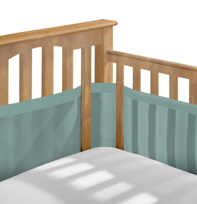 Shop Breathable Baby Mesh Crib Liner, Full Size/4 Sides, Sea Foam at GoodBuy Gear