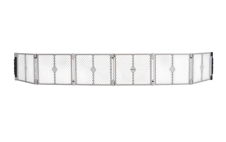 Shop Toddleroo By North States Superyard Duo Extra Wide Baby Gate & Play Yard: 6 Panel with Wall Mount, Light Grey at GoodBuy Gear
