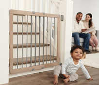 Shop Regalo  Heritage and Home Wooden Extra Wide Stairway and Hallway Walk Through Baby Safety Gate with Mounting Kit, 23.5-42"W x 30"H, Dusty Oak at GoodBuy Gear