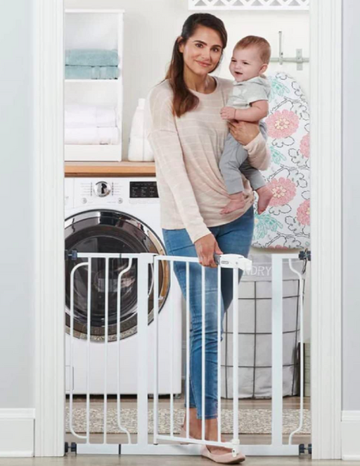 Shop Regalo Easy Step 38.5-Inch Extra Wide Walk Thru Baby Gate, White at GoodBuy Gear