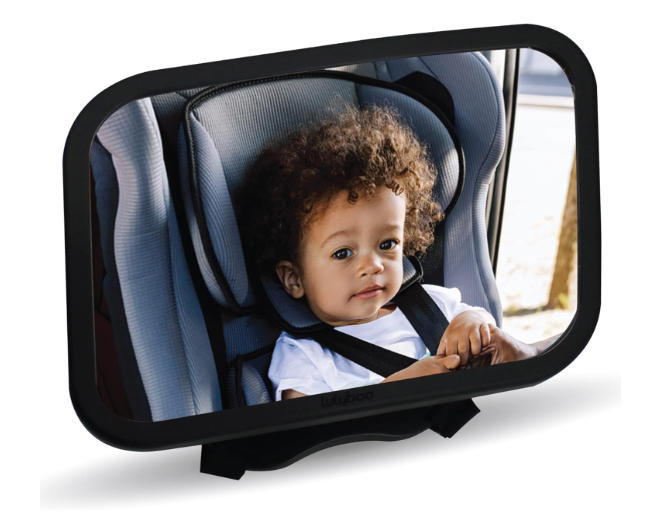 Shop Lulyboo Large Baby Car Mirror with 360 Rotation & Adjustable Straps, Black at GoodBuy Gear