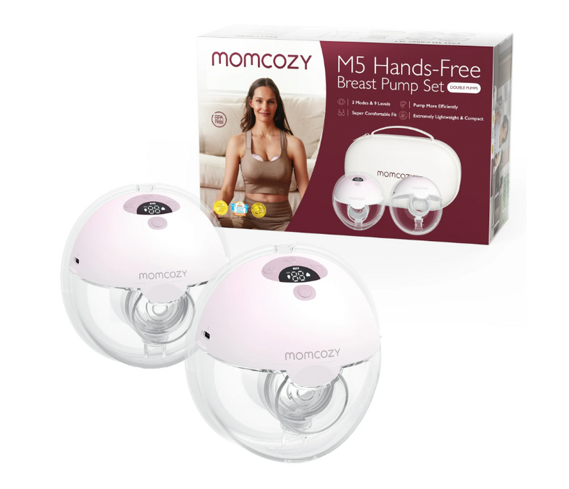Shop Momcozy All-in-one M5 Double Wearable Breast Pump, Gradiant Pink at GoodBuy Gear