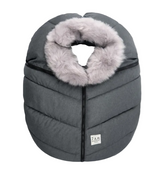 Shop 7 A.M. Enfant Tundra Car Seat Cocoon, Heather Grey Dark/black Faux Fur at GoodBuy Gear